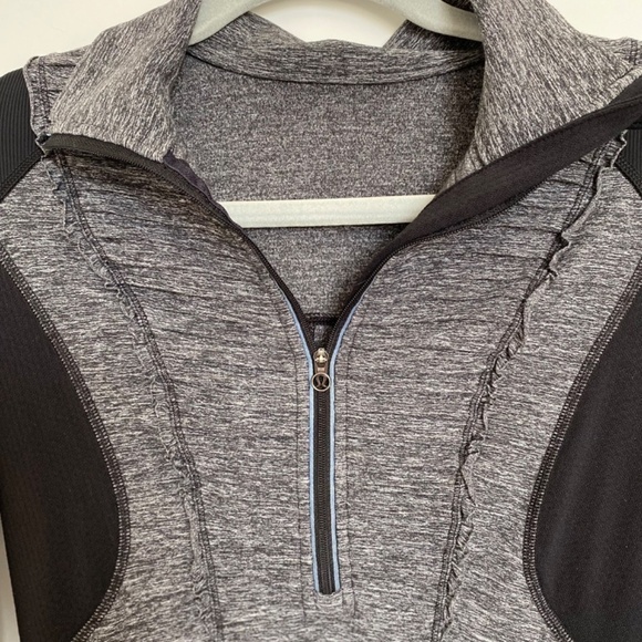 LULULEMON Run Your Heart Out Pullover 1/2 Zip Size 8 Heathered Black - Picture 12 of 16
